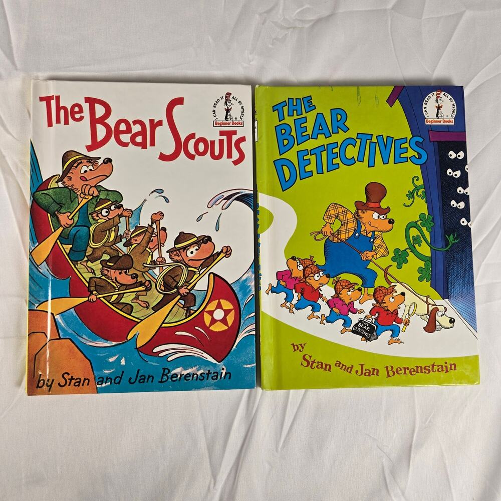 Berenstain Bears 2 Book Bundle. Vintage HC Bear Detectives, Bear Scouts 60s-70s
